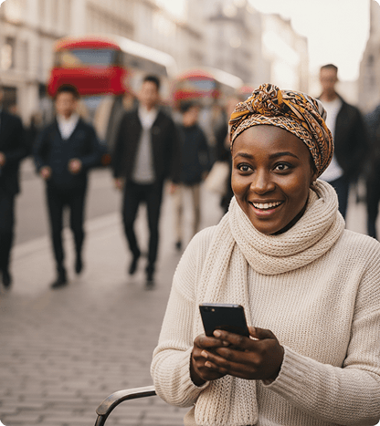 African American professional using technology for remote property investment